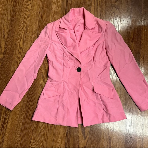 Vintage 90’s Blazer Barbie Pink Jacket Suit Jacket Barbiecore Vintage Blazer - Picture 1 of 16